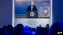 Американскиот претседател се обраќа на Светскиот економски форум во Давос, 23 јануари 2025 година.