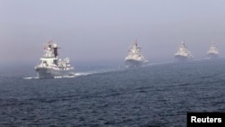 An earlier China-Russia joint naval exercise in the Yellow Sea