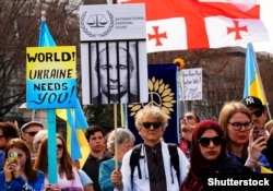 Protest protiv ruske invazije na Ukrajinu u Washingtonu, 6. mart 2022.