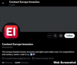 Pasi REL-i dërgoi një kërkesë për intervistë në llogarinë “Stefan,” e quajtur @IamStefanK, asaj iu ndryshua emri në @ContactEI dhe pretendoi se Europe Invasion ishte “marrë nën kontroll”.