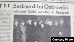Presa din România despre sosirea lui Mihail Ostrovski, primul ambasador sovietic la București