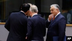 Orbán Viktor a brüsszeli EU-csúcson 2025. március 6-án