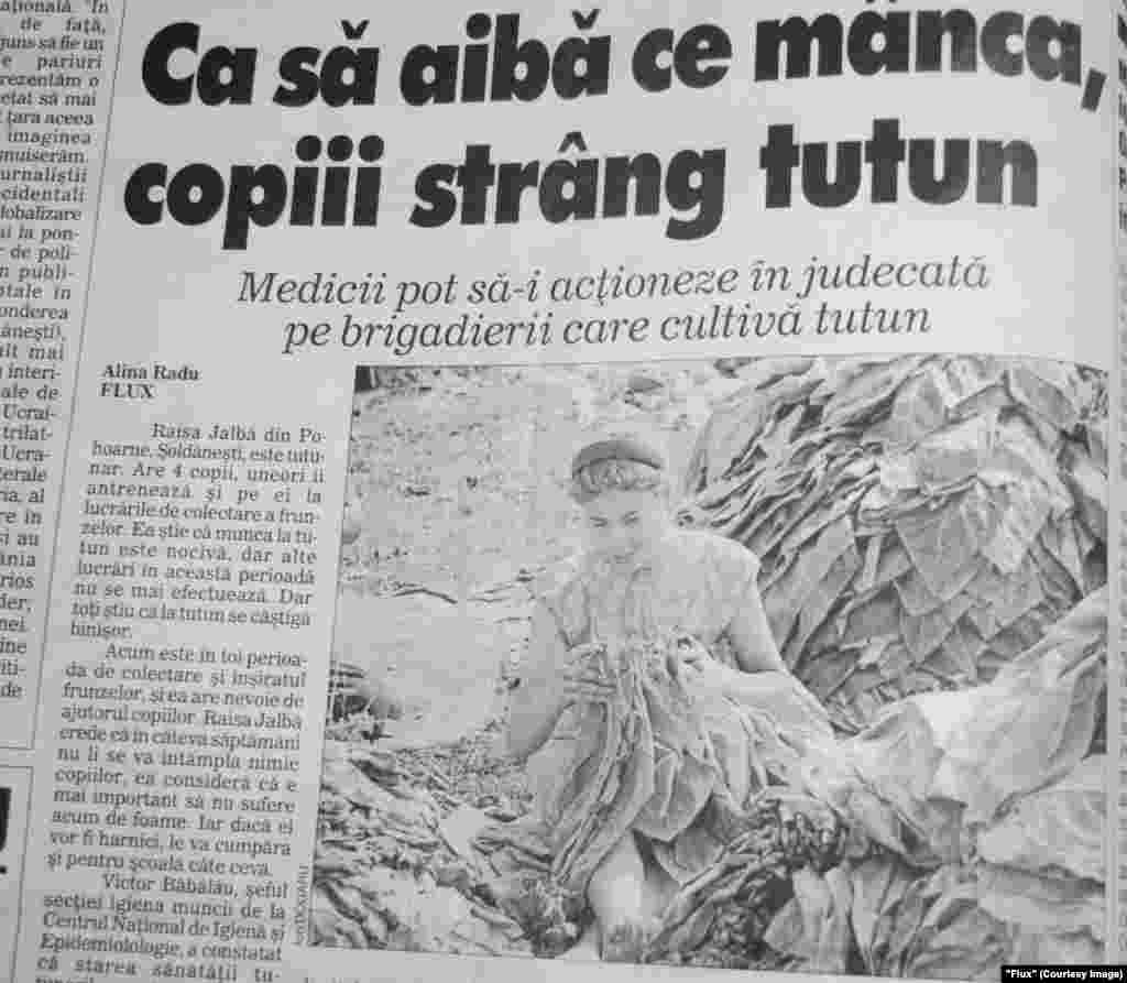 &quot;Flux&quot;, 23 august 1997, ca să facă rost de bani, un copil înşiră tutun