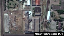 Сателитно изображение на затворническата колония в Еленовка, направено от Maxar Technologies от 30 юли 2022 г.