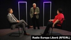 Vladislav Gribincea, Vasile Botnaru, Ana Racu în studioul Europei Libere de la Chișinău