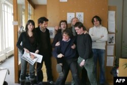 Cabu și Charb, Tignous și Honore , o fotografie de grup a redactorilor de la Charlie Hebdo
