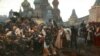 "Утро стрелецкой казни". Картина Василия Сурикова (1881). Царь Петр изображен сидящим на коне в правой части картины