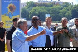 Guterres, într-o vizită oficială la portul din Odesa, 19 august 2022.