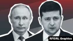 Vladimir Zelenski și Vladimir Putin