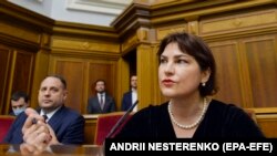 Iryna Venediktova la o sesiune specială a Parlamentului, Kiev 17 martie 2020