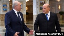 Բելառուսի նախագահ Ալեքսանդր Լուկաշենկոն և Ռուսաստանի վարչապետ Միխայիլ Միշուստինը։ Մինսկ, 3-ը սեպտեմբերի, 2020