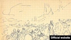 Один из эскизов к полотну "Запорожцы пишут письмо турецкому султану"