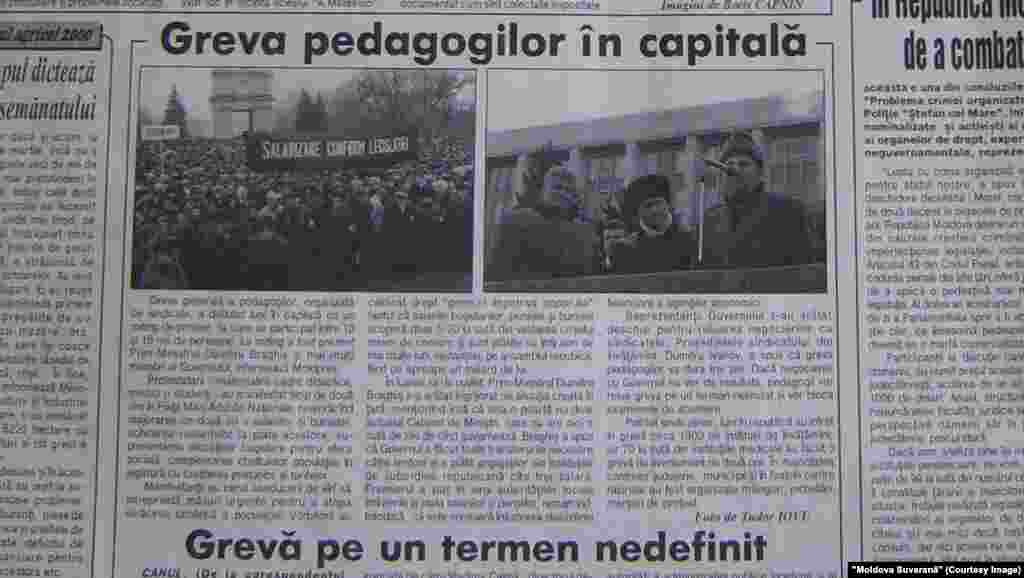 "Moldova Suverană", 21 martie 2000, greva profesorilor