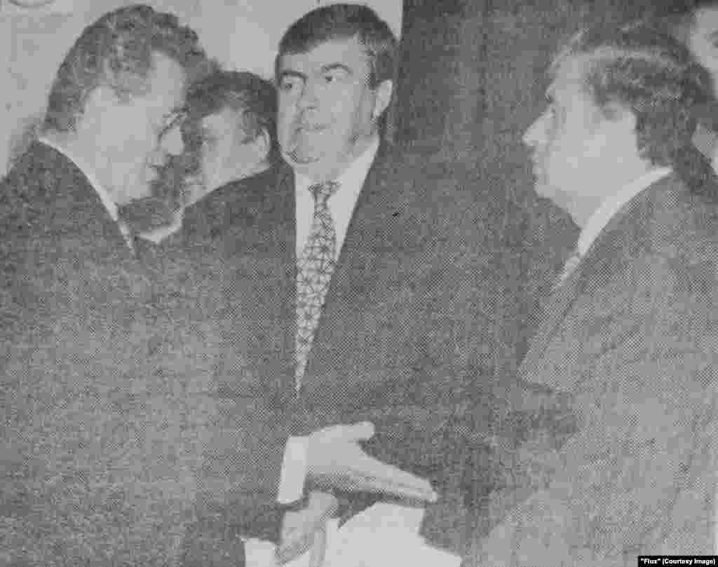 "Flux", 22 septembrie 1995, conducerea ţării, de la stânga la dreapta: şeful legislativului Petru Lucinschi, preşedintele Mircea Snegur şi premierul Andrei Sangheli