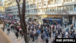 Протест за 22-годишната Фросина Кулакова, која загина во сообраќајна несреќа на булеварот „партизански одреди“ во Скопје, 31.-1.2025 година. 
