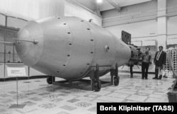 Macheta așa-zisei „Țar-Bombe”, Muzeul Armelor Nucleare din Sarov, oraș sovietic de tip închis.