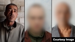 Alișer Tursunov (stânga) fotografiat alături de alți prizonieri de război a căror identitate a fost ascunsă.