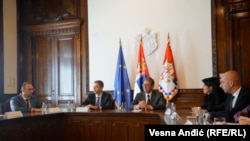 Presidenti i Serbisë, Aleksandar Vuçiq dhe përfaqësuesit e Listës Serbe. 