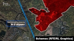 O imagine satelitară pare să arate un teren de antrenament pentru parașutiști, cunoscut sub numele de Krym (Crimeea).