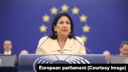 Szalome Zurabicsvili az Európai Parlament előtt