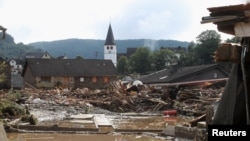 A németországi árvíz pusztítása 2021. július 15-én.