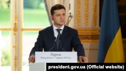 Președintele ucrainean Volodimir Zelenski. Paris, 17 iunie 2019