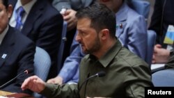Ukrajinski predsednmik Volodimir Zelenski u obraćanju na savetu bezbednosti UN, 20. septembar 2023.