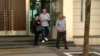 Representatives of the families of victims of mass murders in Cetinje in front of the Government of Montenegro