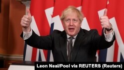 Boris Johnson după ce a semnat acordul comercial post-Brexit cu UE. 