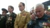 Ветераны войны в Афганистане у памятника погибшим.