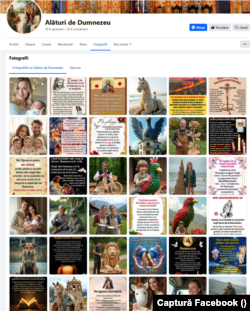 A Mindenható Isten Egyháza által működtetett egyik Facebook-csoport, amely rendszeresen posztol mesterséges intelligencia által generált képeket