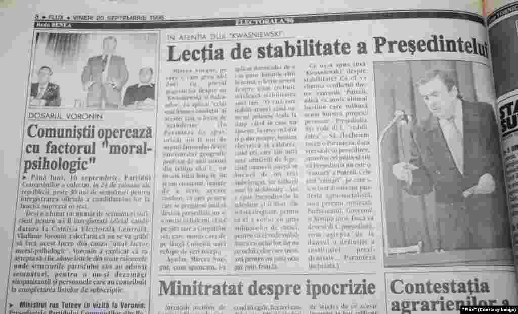 "Flux", 20 septembrie 1996, campanie electorală pentru prezidenţiale
