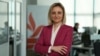 Viceprim-ministra, Doina Nistor, ministra Dezvoltării Economice și Digitalizării, în vizită pentru un interviu la biroul Europei Libere din Chișinău, 8 aprilie 2025