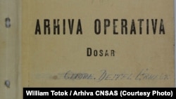 Coperta dosarului din arhiva CNSAS 