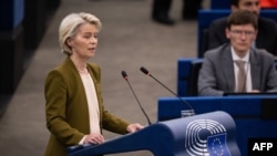 Președinta Comisiei Europene, Ursula von der Leyen, ține discursul anual privind starea Uniunii la Strasbourg, pe 10 septembrie 2025.