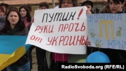 Акція протесту проти військової агресії Росії, Сімферополь, 6 березня 2014 року 