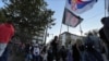 Србија - Протест за поддршка на студентот Богдан Јовичиќ пред Правниот факултет во Белград, 18 септември 2025 година.